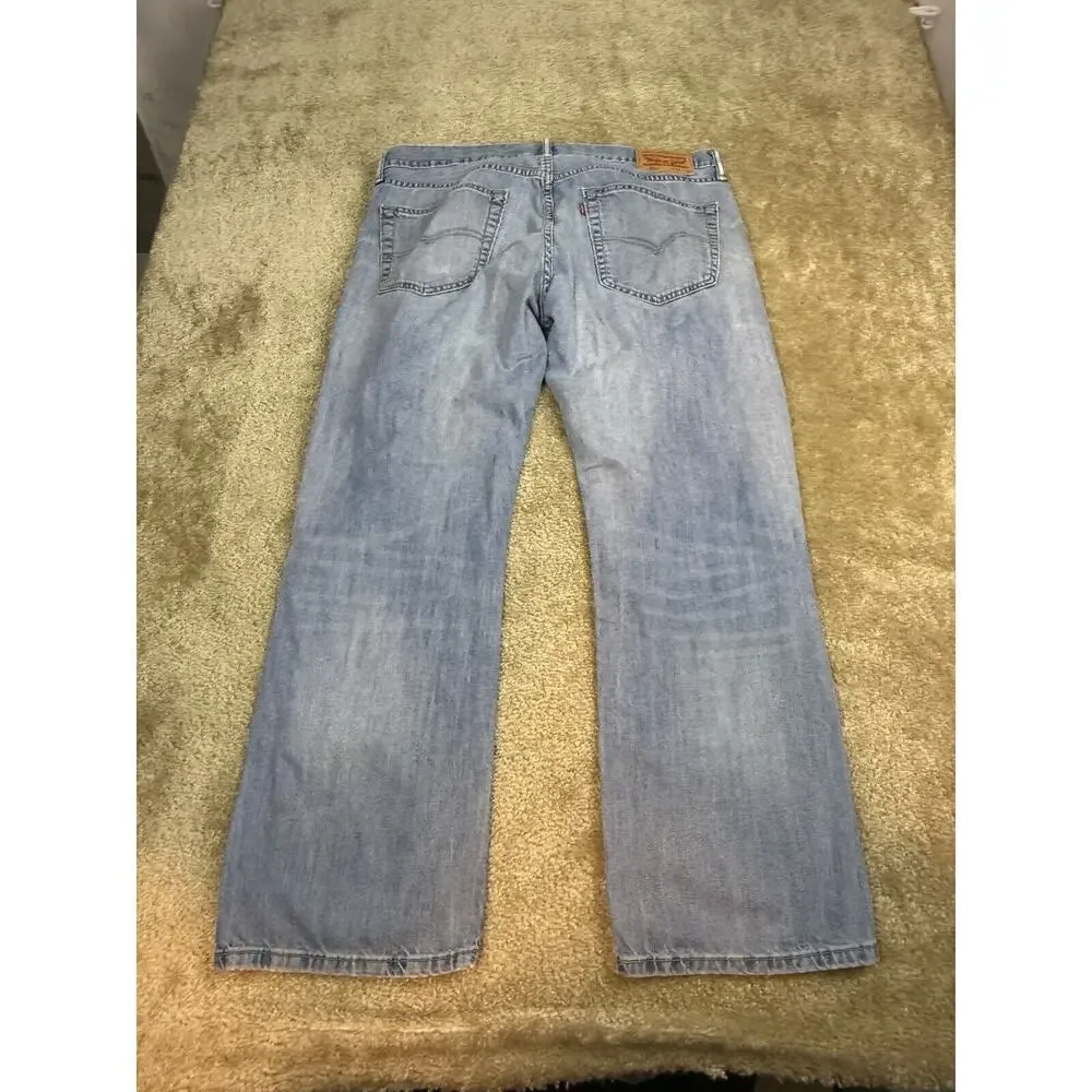 Levi's 559 Jeans Mens 36x30 Distressed Light Wash Denim Straight Leg 2016 A239